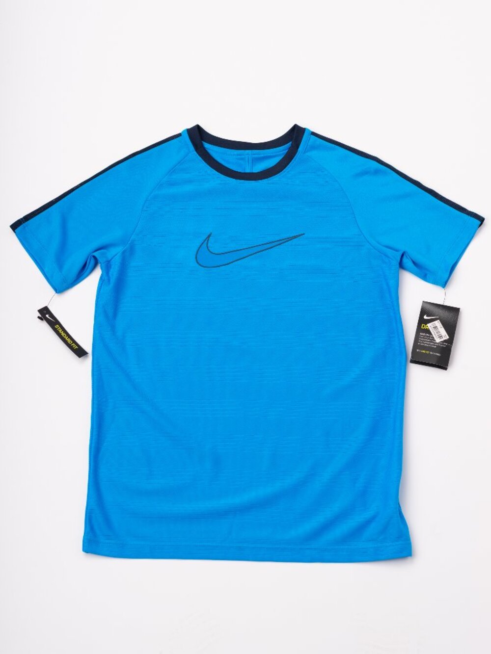 Nike Boys Dri-FIT Soccer Football Training T-Shirt Blue Size L NWT